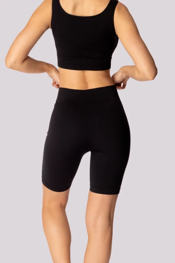 Gerippte Bikershorts für Damen von Mona, schwarz