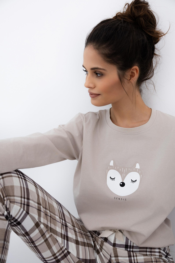 Tinsley Sensis Damenpyjama – Baumwolle, lang, kariert