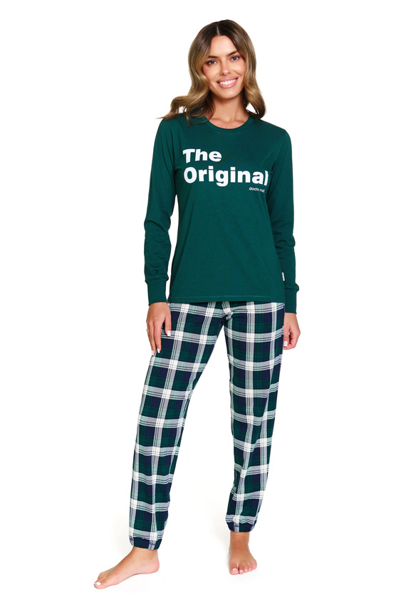7340 Doctor Nap – Damen-Pyjama „The Original“ | 100 % Baumwolle, polnische Produktion – Smaragd