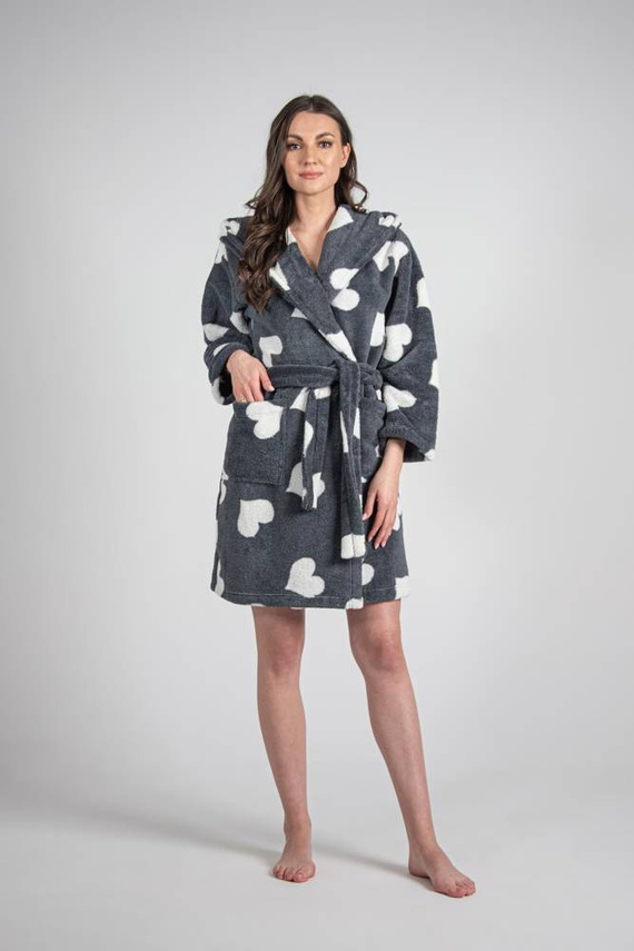 671 Hearts Kurzer Morgenmantel für Frauen Forex - graphit