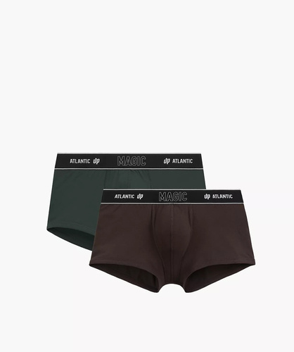 Herrenboxershorts Atlantic Magic Pocket 2MH-1200 A2 2er-Pack grün-braun – push-up Baumwolle