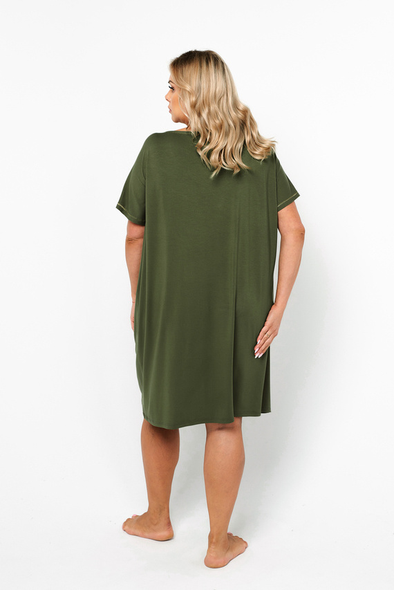 Natura Damen Nachthemd, kurzarm Italian Fashion - khaki