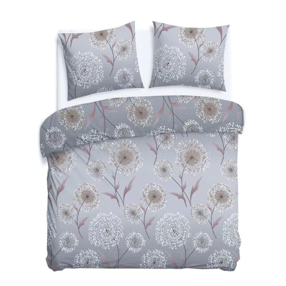 31513/2 Flannellove Darymex graue Flanellbettwäsche, Löwenzahn – Set, 100 % Baumwolle, warm und weich