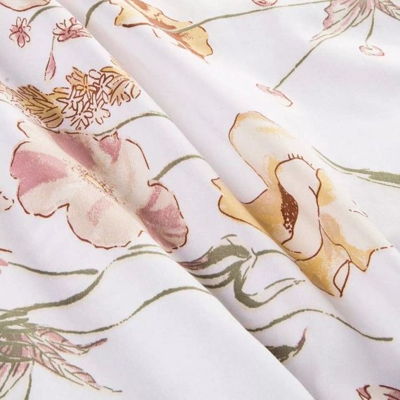 Satинbettwäsche 1553/1 Satynlove 100% Baumwolle Blumen + Kissenbezüge 70x80