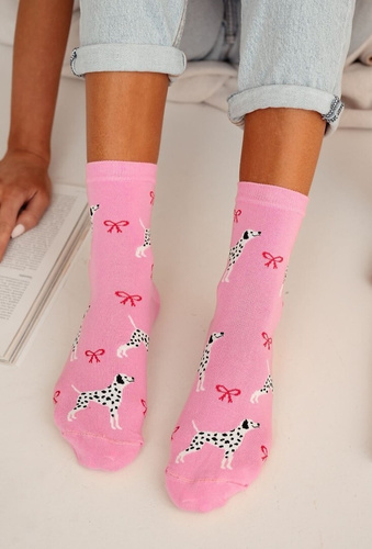 0200-168 Dalmatiner Damensocken Milena rosa