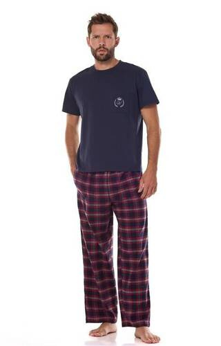 2473 Ben Herren-Flanellpyjama L&L – Marineblau