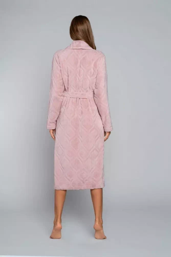 Morena Fleece Damen Bademantel Іtalian Fashion - puderrosa 