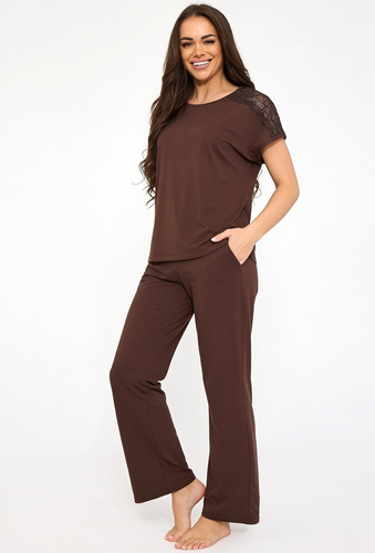 Cornette 1110/511 Sara Damen-Pyjama 100% Baumwolle Grün mit Blumenmuster