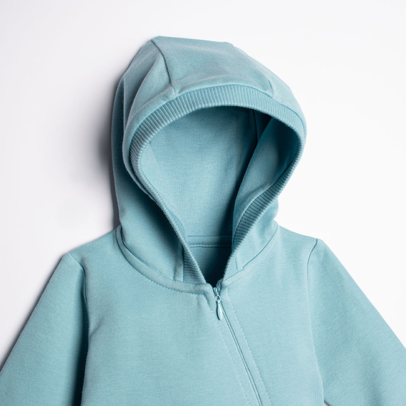223271 Figo Nicol Baby-Strampler aus Sweatstoff mit Kapuze und Füßchen