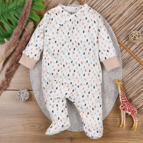 ABN-5327/KRE Umschlagstrampler aus Bio-Baumwolle Nini creme