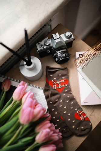 K90Z Großmutter Socken ungepresst Italienische Mode 