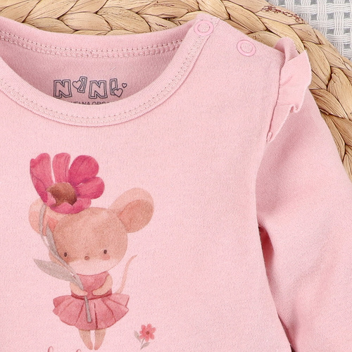 Nini Baby-Bluse Little Mouse 100% Bio-Baumwolle – Hergestellt in Polen