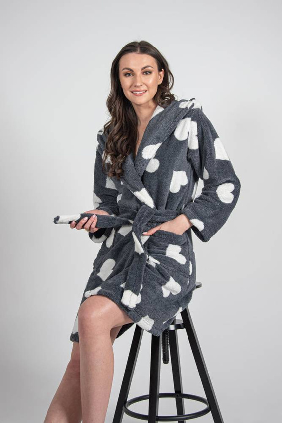 671 Hearts Kurzer Morgenmantel für Frauen Forex - graphit