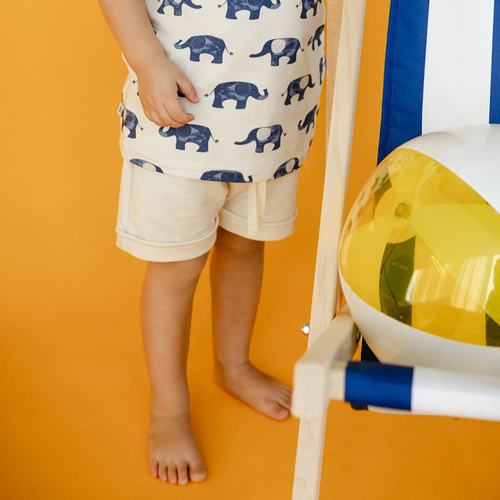 Elefanten-Eevi-Baumwollshorts – Ecru