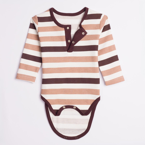 227096 Nicol BENEK Babybody langarm gestreift braun beige ecru
