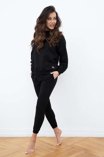 Parma Damen Langarmset, Hose Italienische Mode - schwarz