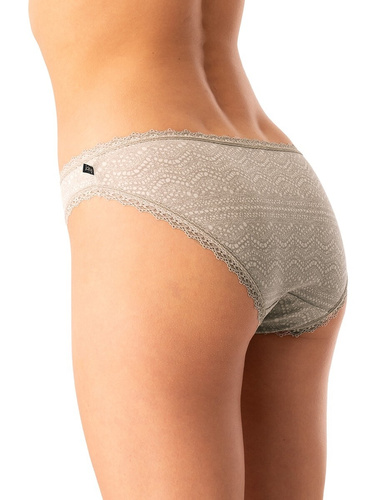 Damen-Slips LPR 752 B25 Key graubeige – Baumwolle, 2er-Pack im Karton, bequem und klassisch