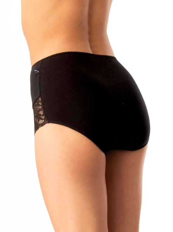 Damen-Slip Key LPF 578 grau schwarz – Baumwolle, bequem, 2 Stück in einer Packung