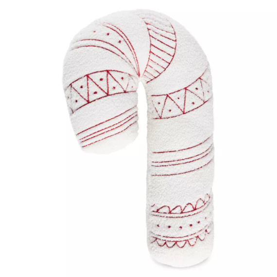 Chp 07B Eurofirany Weihnachtskissen 27x46 – Zuckerstange, Bouclé-Imitat, weiß