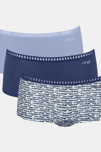 GO Crush Short C3P Damen Shorts 3er-Pack Sloggi - V003 blau