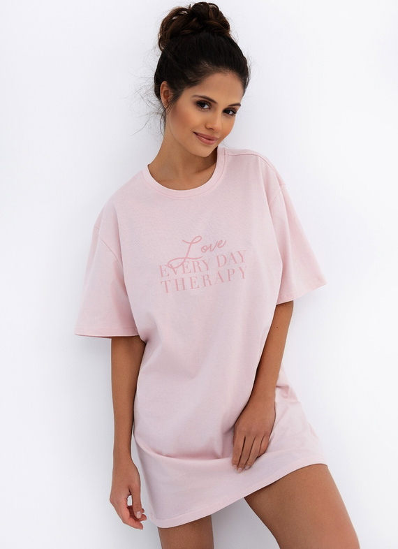 Annabelle Sensis Nachthemd – Baumwolle, rosa, mit Aufschrift | Komfort und Stil