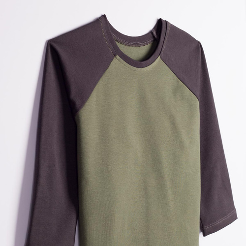 228140 Nicol FARMA Jungen-Raglanshirt grün meliert Baumwolle