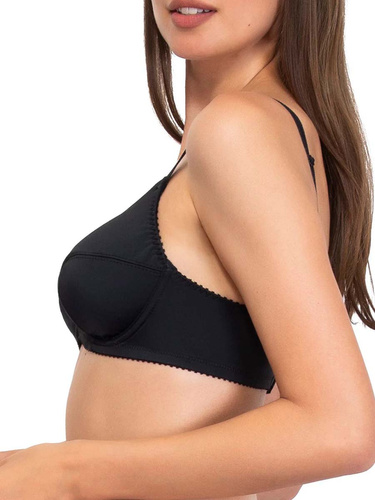 Donna 1962 Mikrofaser-Bügel-Soft-BH, Baumwolle, schwarz