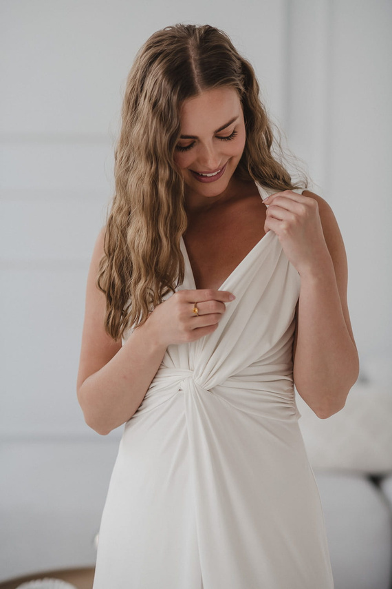 Loop Maxi Umstands- und Stillkleid Milk&Love Creme