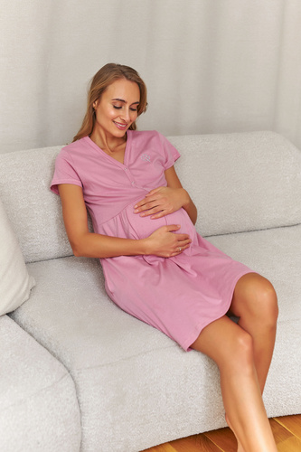 Damen-Nachthemd Doctor Nap 5336, V-Ausschnitt, Baumwolle, Taschen, OEKO-TEX