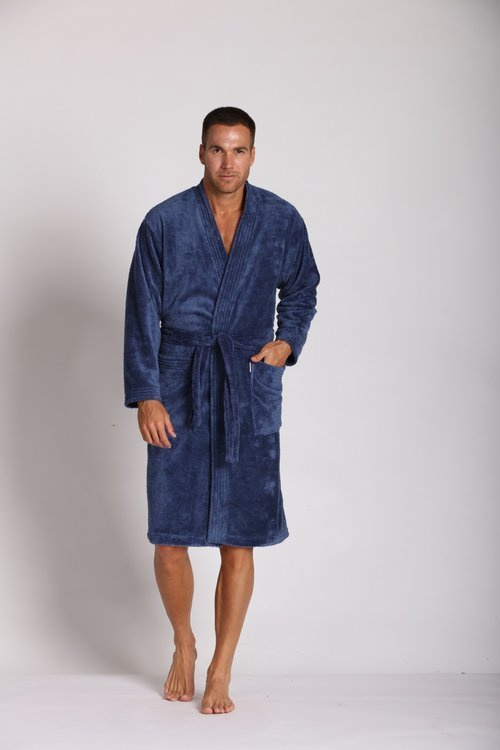 391 Hugo Herren Bademantel De lafense - Denim