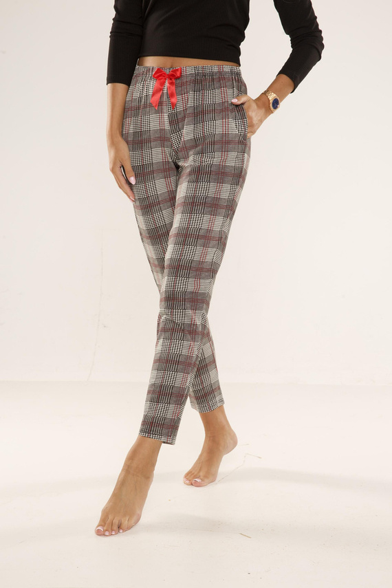 360 Checkered Forex Pyjamahose - grau