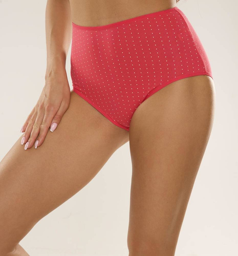 018 Sara De lafense Höschen mit hoher Taille - Himbeer-Punkte