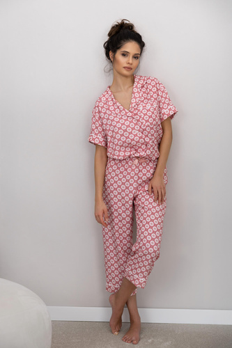 Sensis Sofija Damen-Pyjama mit Reißverschluss – Rosa