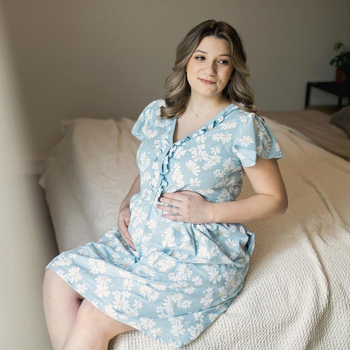 Linda Umstandsnachthemd zum Füttern von Eevi – blau