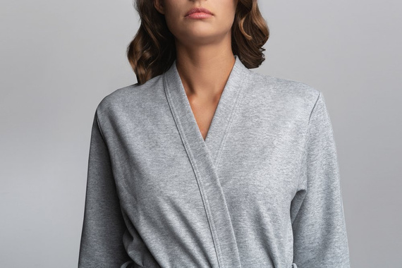 Kalia Damen 3/4 Ärmel Bademantel Italian Fashion- rosa