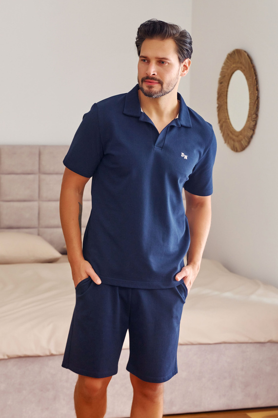 7216 Doctor Nap Herren-Pyjama – Marineblau