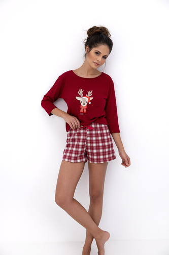 Elia Pajamas Sensis – Baumwollpyjama für Damen mit Shorts und Weihnachtsdruck