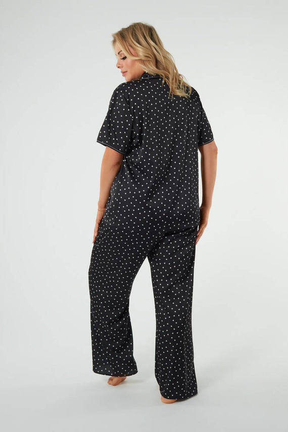 Ria Damen Schlafanzug kurzarm, lange Hose Italian Fashion - Druck