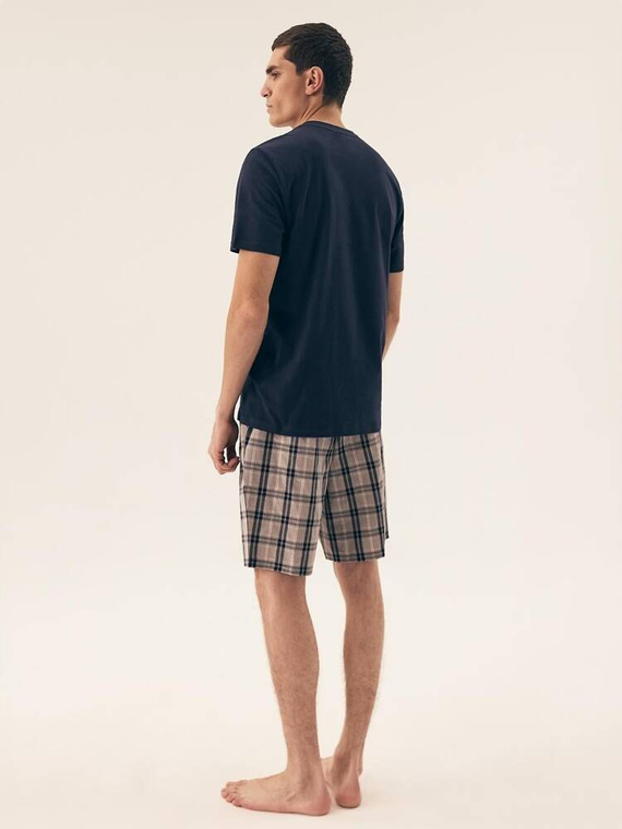 42617 Dexter Henderson Premium Herrenpyjama – Marineblau