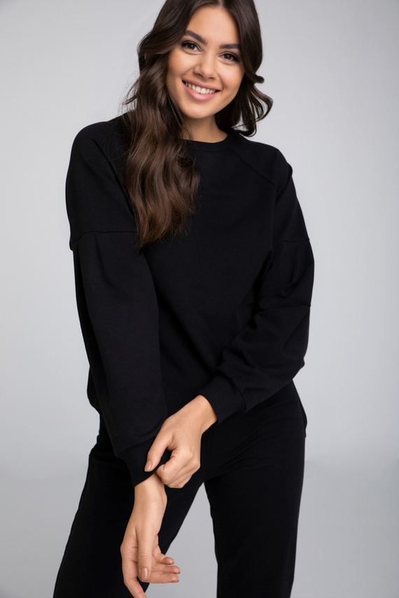 Parma Damen Langarmset, Hose Italienische Mode - schwarz