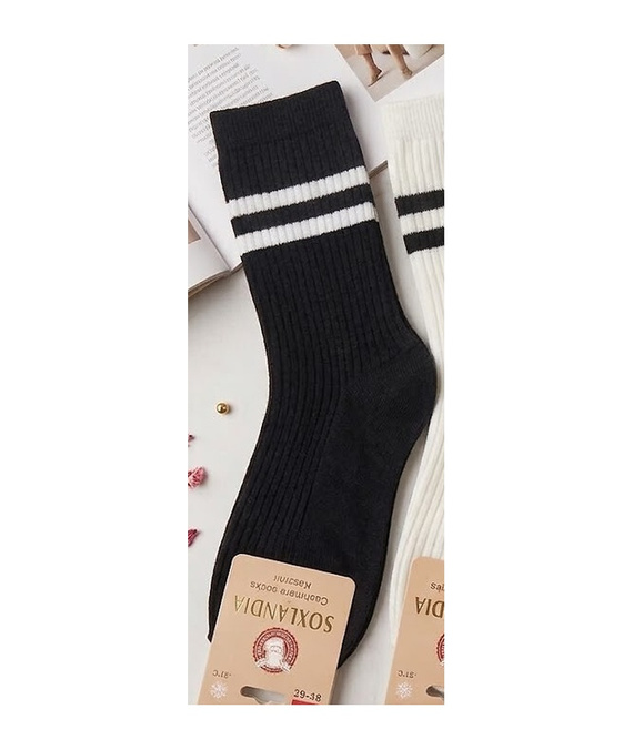 Damen Socken WIK Soxlandia 3044 wz.12 Kaschmir 95% Ripp schwarz