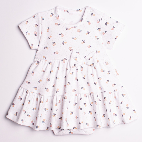 Nicol 220159 Baby Kleid-Body Mädchen Baumwolle Blumen mit Volans