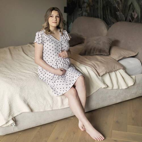 Linda Eevi Umstands-Stillnachthemd – Beige