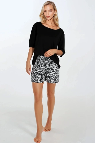 Wild & Beautiful Momenti Per Me Damenpyjama – Viskose, 3/4-Ärmel, Shorts