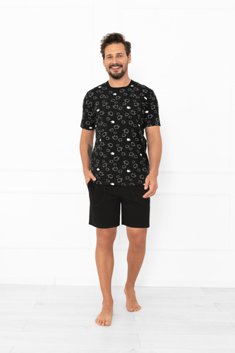 Herren Schlafanzug Wito - kurze Ärmel und Shorts, Baumwolle MEGA SOFT Italian Fashion