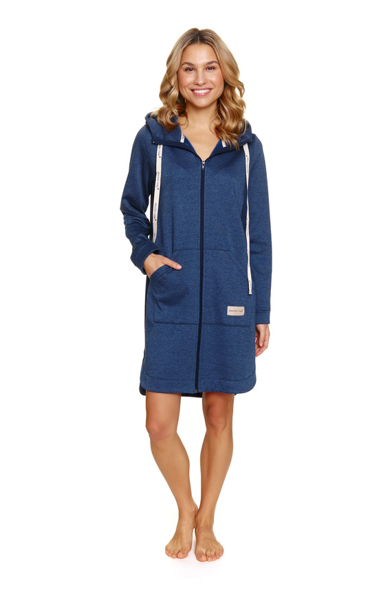 7228 Doctor Nap Damenbademantel – Indigo-Melange