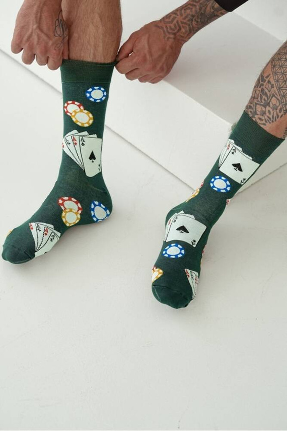 0125-097 Milena Herren-Pokersocken – grün