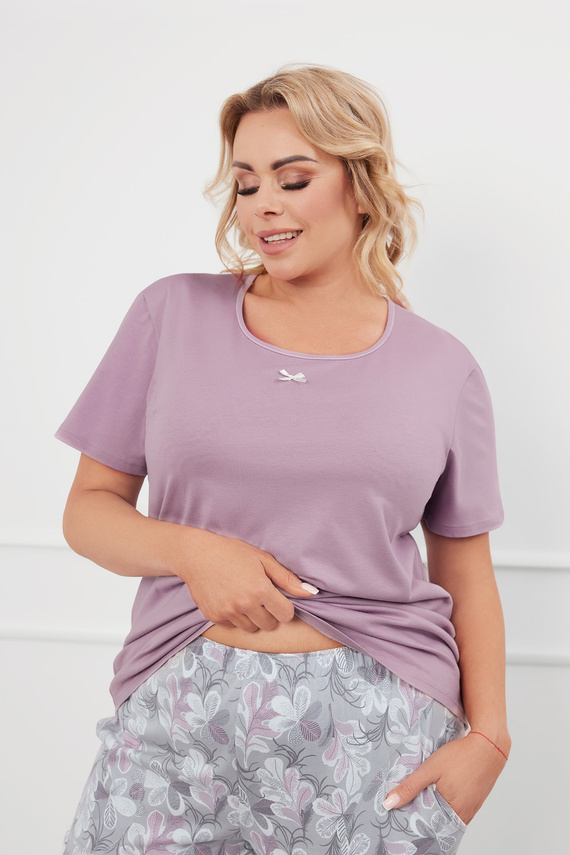 Ibena Damen Schlafanzug kurzarm, 3/4 Hose Italian Fashion - heather/print