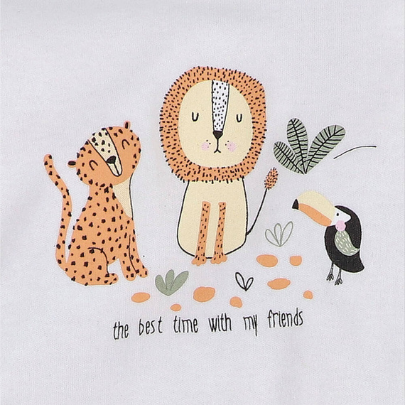 ABN-5265/ECR Wild Animals Nini Body aus ecrufarbener Bio-Baumwolle