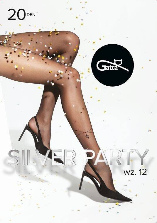 Silver Party Modell 12 20 den Gatta Strumpfhose – Nero-Silber
